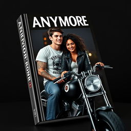 3D book cover featuring a title 'ANYMORE' at the top