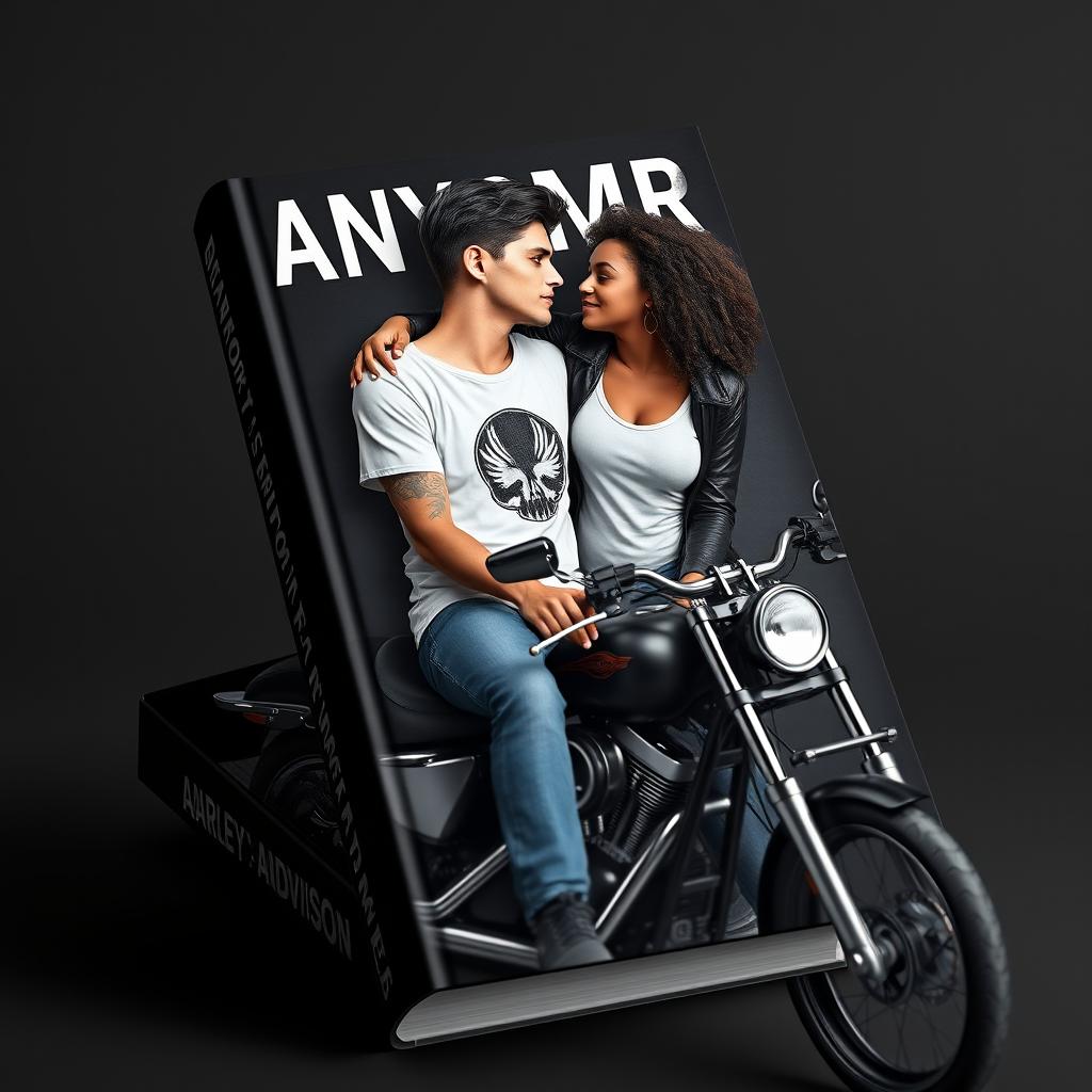 3D book cover featuring a title 'ANYMORE' at the top