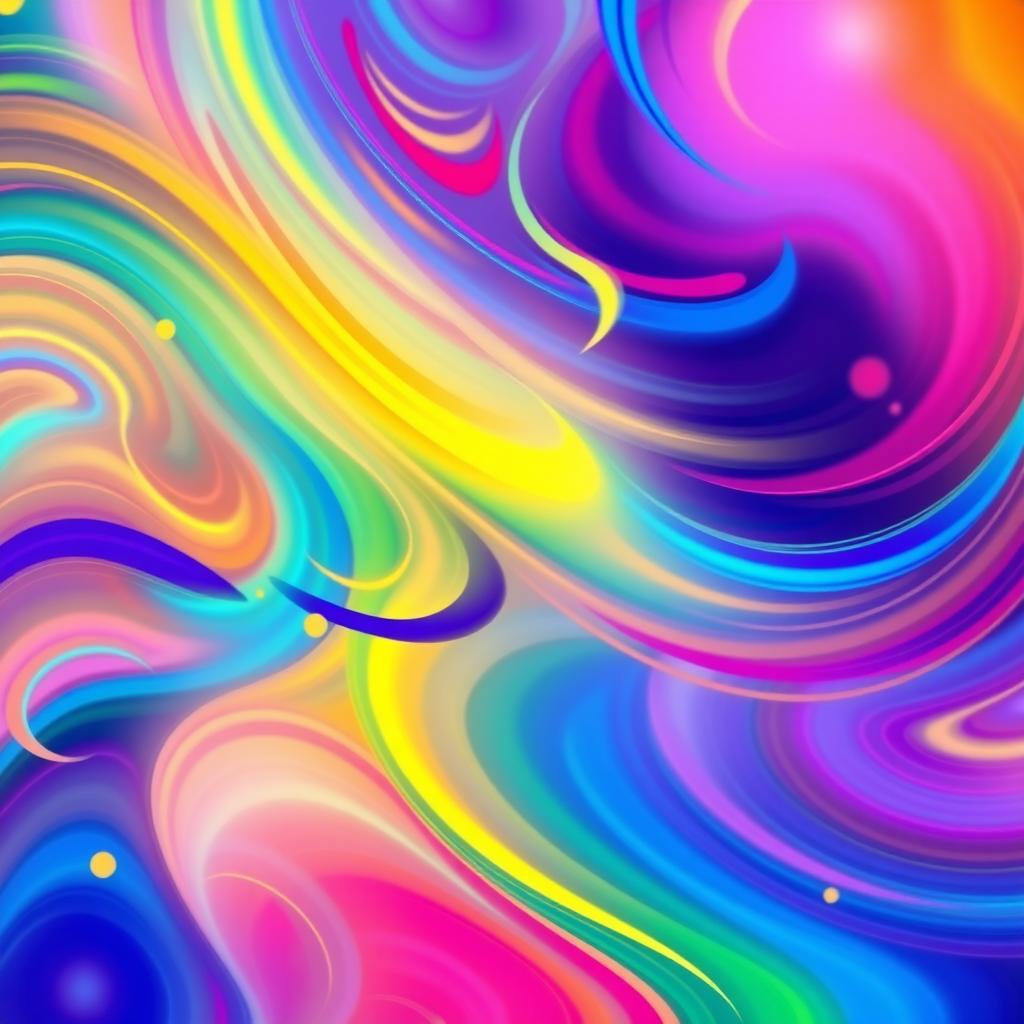 A vibrant, colorful abstract background filled with dynamic swirls and gradients, suitable for A4 size