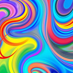 A vibrant, colorful abstract background filled with dynamic swirls and gradients, suitable for A4 size