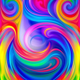 A vibrant, colorful abstract background filled with dynamic swirls and gradients, suitable for A4 size