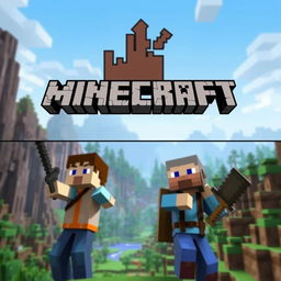 YouTube thumbnail for a Minecraft series featuring three characters: two men and one woman, set in an explorer-themed environment typical of Minecraft