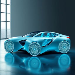 A futuristic BMW car designed for the year 2033, featuring sleek, aerodynamic contours and a cutting-edge, electric-powered engine