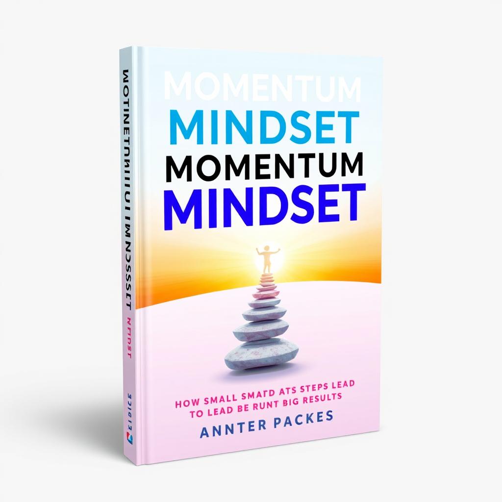 Modern book cover design for "Momentum Mindset: How Small Steps Lead to Big Results"