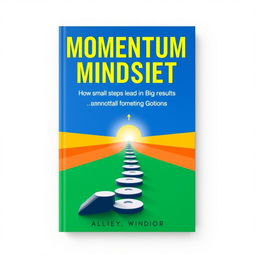 Modern book cover design for "Momentum Mindset: How Small Steps Lead to Big Results"