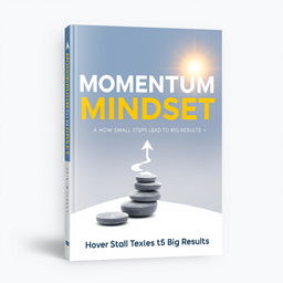 Modern book cover design for "Momentum Mindset: How Small Steps Lead to Big Results"