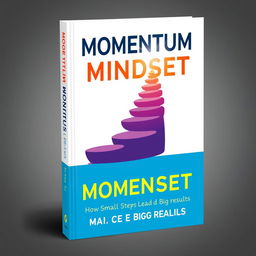 Modern book cover design for "Momentum Mindset: How Small Steps Lead to Big Results"