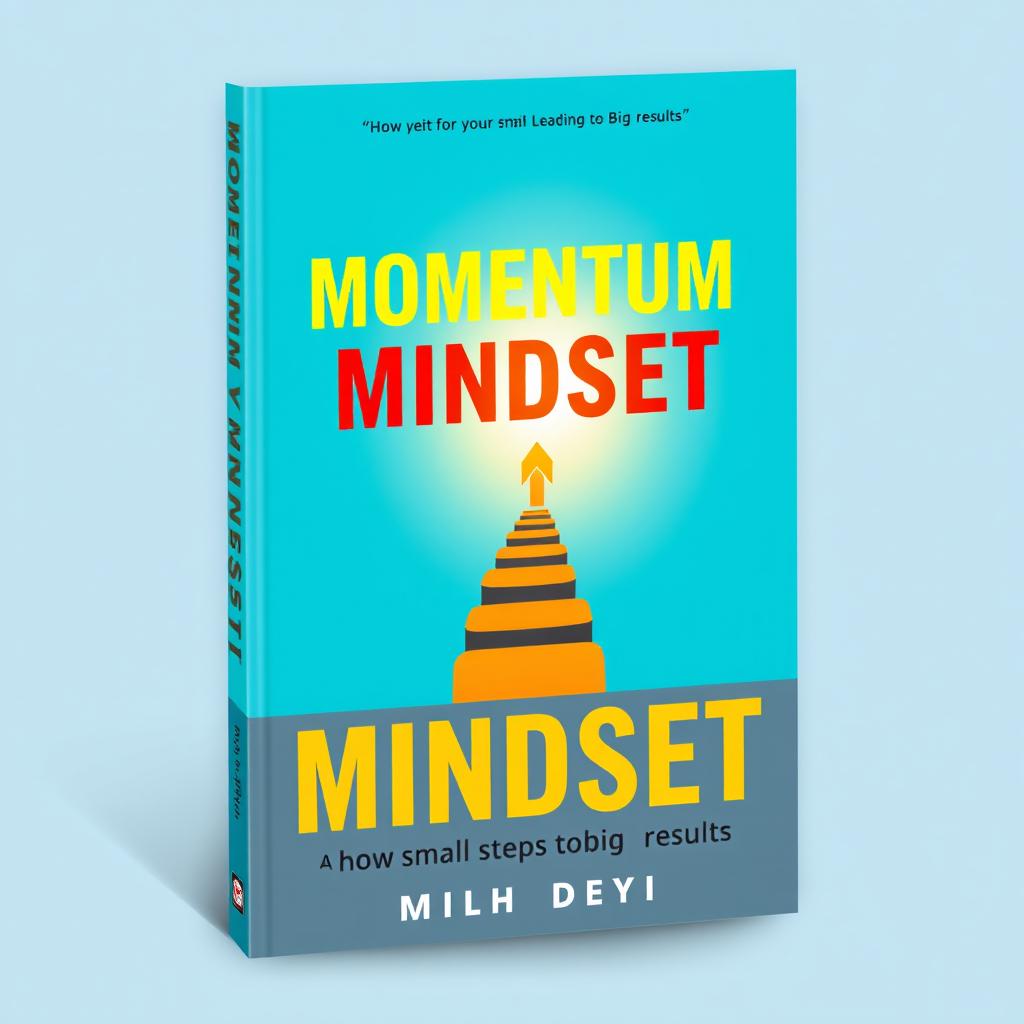 Modern book cover design for "Momentum Mindset: How Small Steps Lead to Big Results"