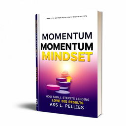 Modern book cover design for "Momentum Mindset: How Small Steps Lead to Big Results"