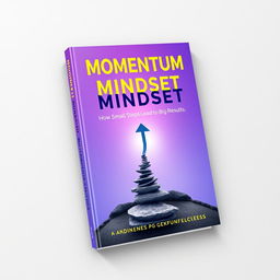 Modern book cover design for "Momentum Mindset: How Small Steps Lead to Big Results"