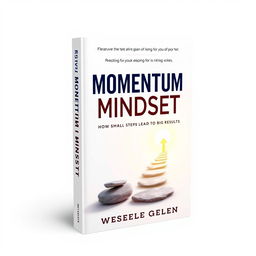 Modern book cover design for "Momentum Mindset: How Small Steps Lead to Big Results"