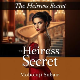 An intriguing book cover design featuring a real human character, a young female heiress with an air of mystery and elegance