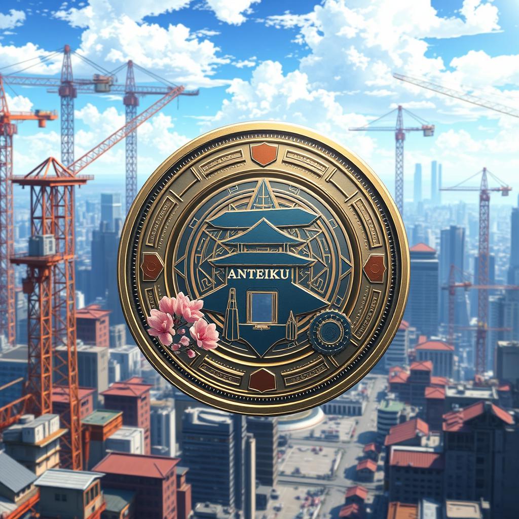 A conceptual digital currency named 'Anteiku' for use in an anime universe focused on construction and architecture