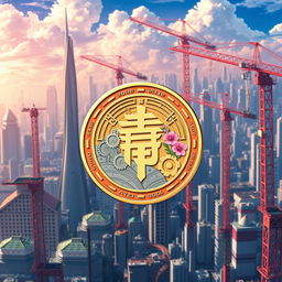 A conceptual digital currency named 'Anteiku' for use in an anime universe focused on construction and architecture