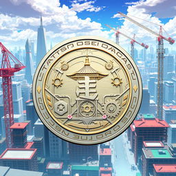 A conceptual digital currency named 'Anteiku' for use in an anime universe focused on construction and architecture