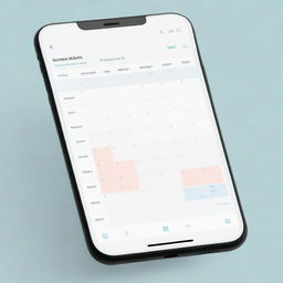 A sleek and organized planner app interface. The application aims at simplicity yet elegance with clean lines, vibrant but soft colors, displaying the calendar, tasks, and reminders.