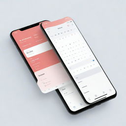 A sleek and organized planner app interface. The application aims at simplicity yet elegance with clean lines, vibrant but soft colors, displaying the calendar, tasks, and reminders.