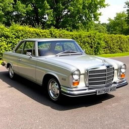 A beautifully restored Mercedes-Benz W201 190E Coupé, showcasing its elegant design and sleek lines