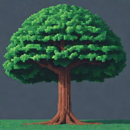 A pixelated tree in a 30x65 pixel artwork form