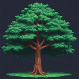 A pixelated tree in a 30x65 pixel artwork form