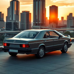 Mercedes-Benz W201 190E model from 1990, reimagined as a sporty coupé version