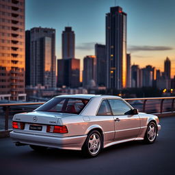 Mercedes-Benz W201 190E model from 1990, reimagined as a sporty coupé version