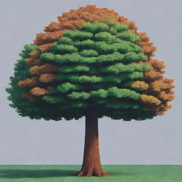 A pixelated tree in a 30x65 pixel artwork form