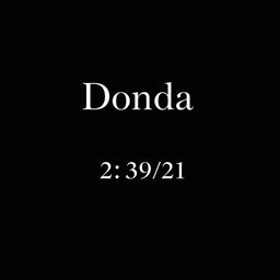 A minimalist black screen with the word 'Donda' written in elegant white serif font