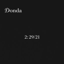 A minimalist laptop wallpaper with a deep black background featuring the word 'Donda' in stylish white serif font positioned in the top left corner