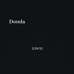 A minimalist laptop wallpaper with a deep black background featuring the word 'Donda' in stylish white serif font positioned in the top left corner