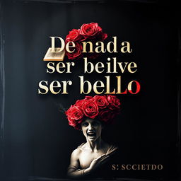 A captivating poster featuring the phrase "De nada sirve ser bello si estás podrido que la sociedad"