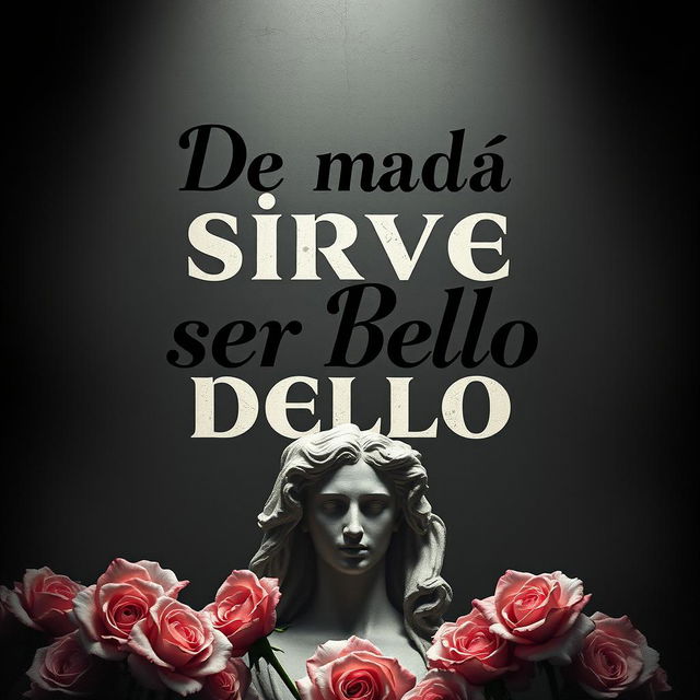 A captivating poster featuring the phrase "De nada sirve ser bello si estás podrido que la sociedad"