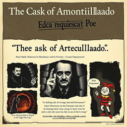 A movie poster for a cinematic version of "The Cask of Amontillado" by Edgar Allan Poe