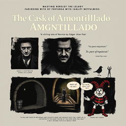 A movie poster for a cinematic version of "The Cask of Amontillado" by Edgar Allan Poe