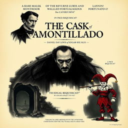 A movie poster for a cinematic version of "The Cask of Amontillado" by Edgar Allan Poe