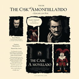 A movie poster for a cinematic version of "The Cask of Amontillado" by Edgar Allan Poe