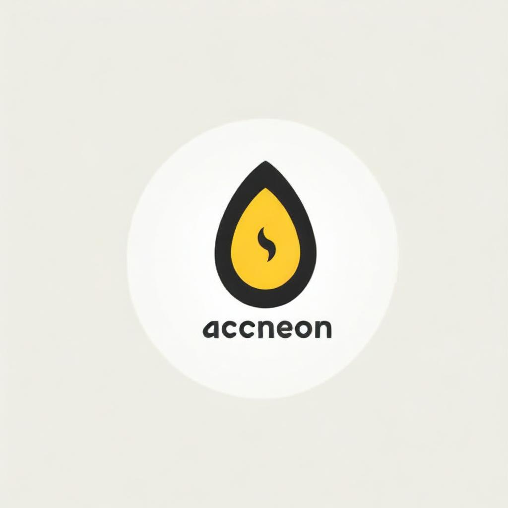 Design an attractive logo with the word 'Acconeon'. Use a balanced blend of yellow and black colors. The style should be modern and sleek but very legible.