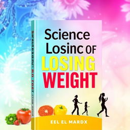 A self-help book cover titled 'Science of Losing Weight' featuring a vibrant and attractive layout