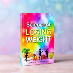 A self-help book cover titled 'Science of Losing Weight' featuring a vibrant and attractive layout