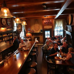 A cozy and inviting interior of a traditional pub