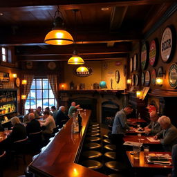 A cozy and inviting interior of a traditional pub