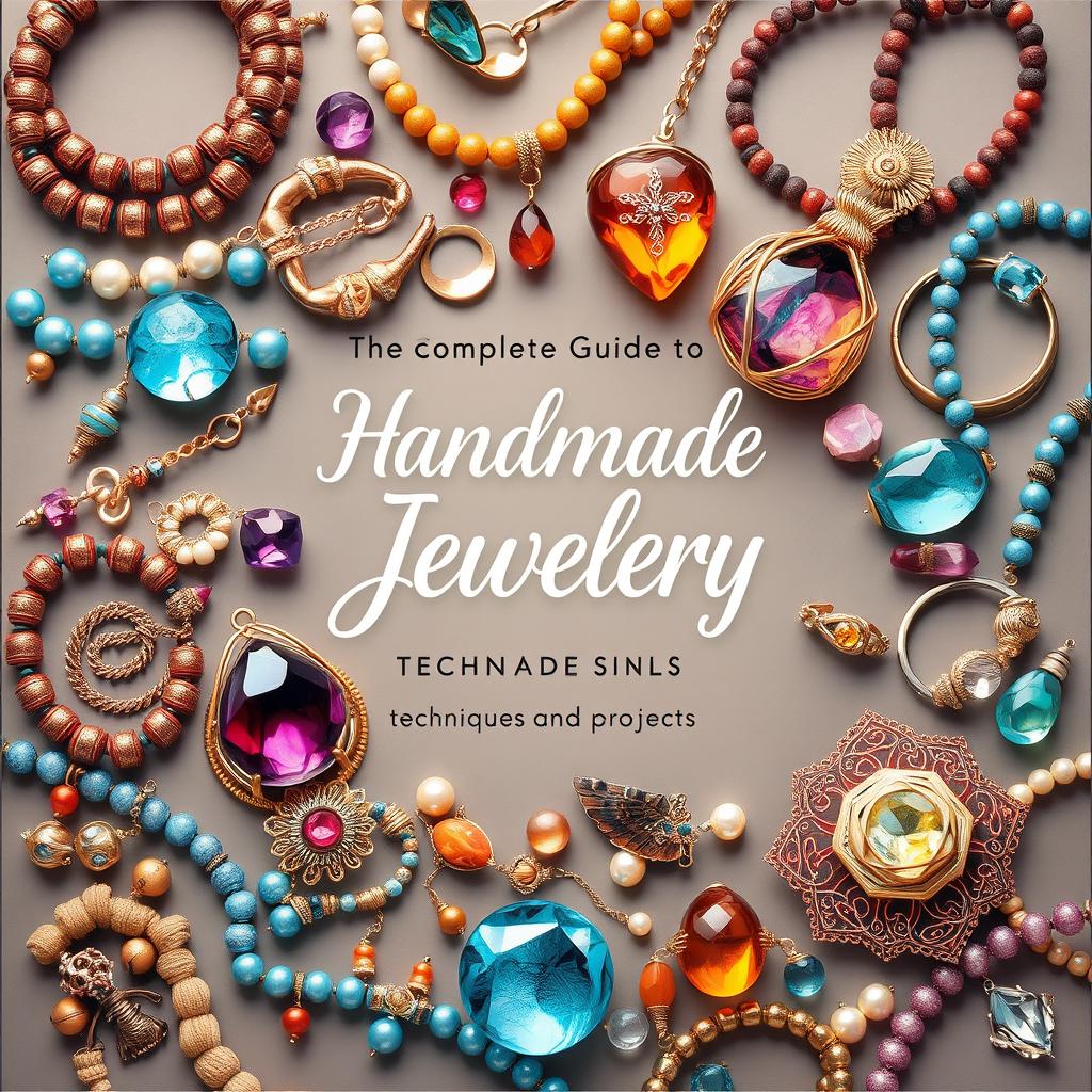 A beautifully illustrated cover design for "The Complete Guide to Handmade Jewelry Techniques and Projects"