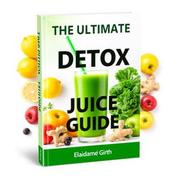 A vibrant and eye-catching ebook cover for a detox juice guide