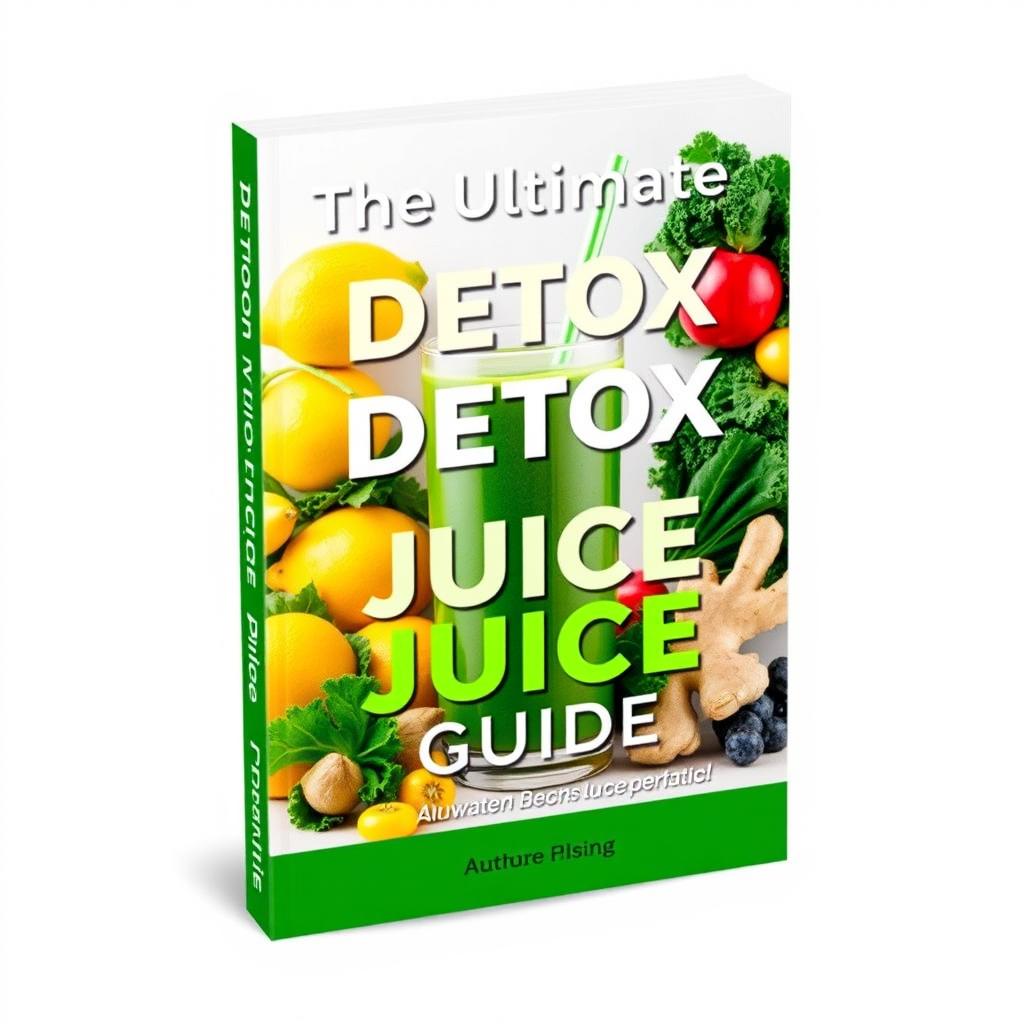 A vibrant and eye-catching ebook cover for a detox juice guide