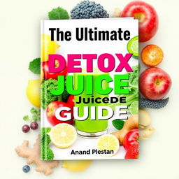 A vibrant and eye-catching ebook cover for a detox juice guide