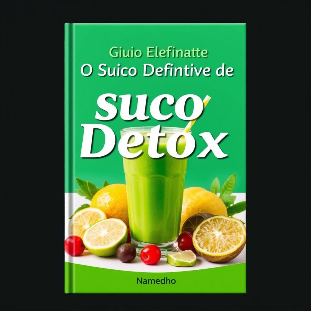 Capa de livro eletrônica para um guia de suco detox vibrante e atraente