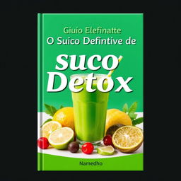 Capa de livro eletrônica para um guia de suco detox vibrante e atraente