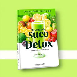 Capa de livro eletrônica para um guia de suco detox vibrante e atraente