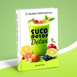 Capa de livro eletrônica para um guia de suco detox vibrante e atraente