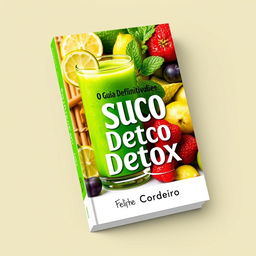 Capa de livro eletrônica para um guia de suco detox vibrante e atraente